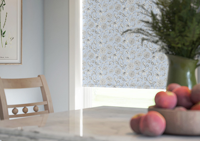 Floral Outlines, Eggshell Blue - Roller Blind - Image 5